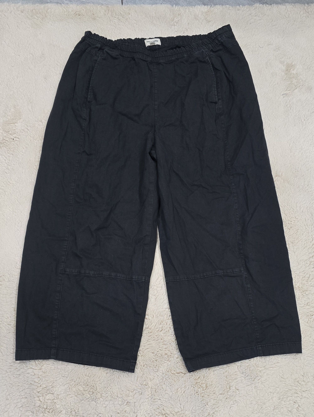 Pilcro Black Wide-Leg Elastic-Waist